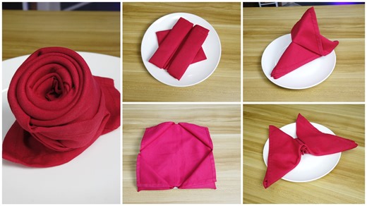5 NAPKIN FOLDING #napkinart #napkinfolding #TableNapkinFolding | Tutorial family