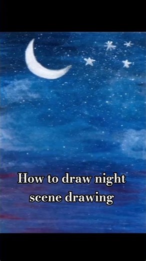 how to draw best night scene | #viral #art #drawing #night #painting #shorts #subhanallah