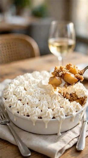 Sugar-Free Apple Crumble 🍎 Cream on Every Bite! #shorts