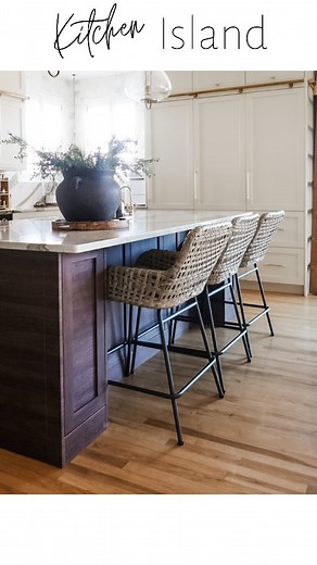 Kitchen island renovation for the win! Our last island was ridiculous. It was so big and had so little use. By ripping it out and installing actual cabinets instead of drywall, we have a functional space but it's also pretty. I mean, how can you complain about 6 added cabinets???🥰 The craziest part is that our new island isn't much bigger. It's only about 4 inches wider than our last one and 6 inches deeper. For that kind of added storage with just a few extra inches in dimensions, I still am n