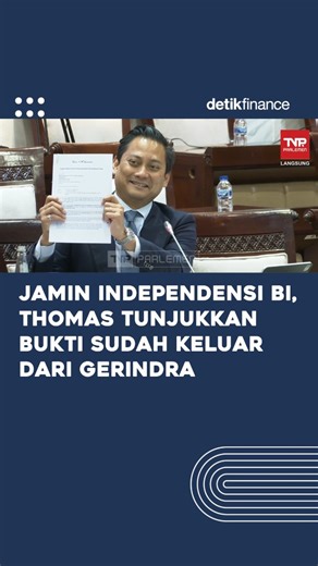detikFinance | Thomas Djiwandono menegaskan tidak lagi menjabat Bendahara Umum Partai Gerindra sejak Maret 2025. Bahkan, ia mengaku telah keluar dari... | Instagram