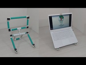como hacer soporte ajustable para tu laptop computadora portatil con tubos de PVC