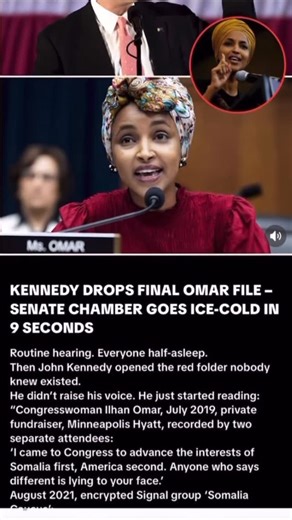 ᵀʰᵉ ᴿᵉᵃˡ𝗥𝗲𝗱𝟚.𝟘 on Instagram: "Senator Kennedy’s Red Folder just may seal Congresswoman Omar’s fate as it is now entered into evidence, inside that red folder contains information from her marrying her own brother for him to gain United States citizenship to her left radical ideologies as if American tax payers’ dollars should fund electric buses in Rwanda. Drain the swamp!! I am here for it, drain the swamp including the criminals and rhinos!! Got to love 