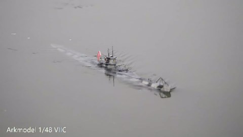 ARKMODEL VIIC Kit 1/48 German U-Boat RC Submarine Include Single Piston Tank WTC
