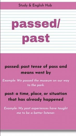 Passed vs Past | English Confusing Words Part 5 | Learn English Easily