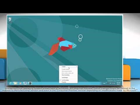 How to add a toolbar to the taskbar in Windows® 8