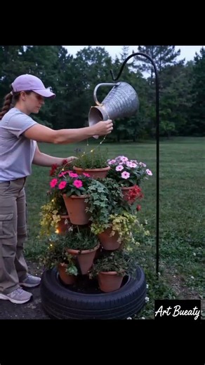 ✨ DIY Floating Watering Can Garden Light 🌸💡#DIY #GardenDecor #WateringCan #GardenIdeas #Shorts