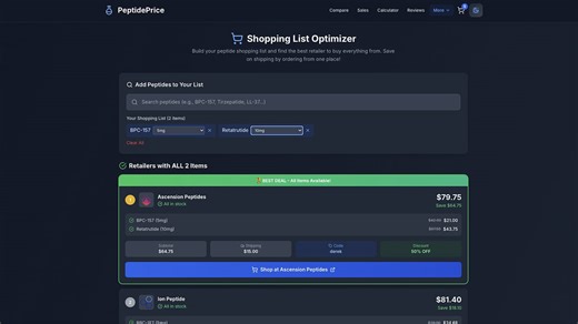 New Peptide Price Feature: Find Everything On Your List From One Vendor