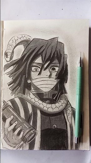 Draw Obanai Iguro step by step #shorts #anime #animeart #demonslayer #obanai