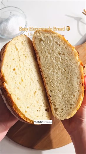 Frigidaire on Instagram: "1-hour easy bread recipe 🥖💁‍♀️ made in the @frigidaire Gallery range No mixer, no drama. Let it rise for 40 minutes using the Proof setting right in your oven and then set your oven to Steam Bake mode! Pour a little water directly into your oven for a golden, crusty outside and a soft, pillowy center. Want the full recipe sent to your DMs? Comment “recipe” for the details. INGREDIENTS 9g instant yeast 1¾ tsp kosher salt 1.5 cups water at 110 degrees 4 cu