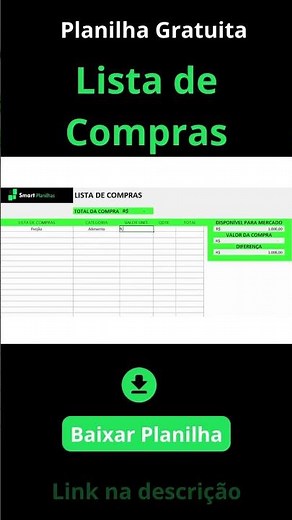 Planilha Lista de Compras Gratuita