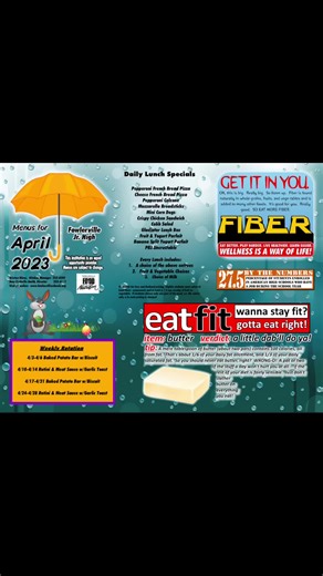 Check out the April Menu🍊🍎🍕🥗 #jhlunchsquad #fjh #lunchladies #lunch #april #lunchladylife