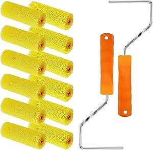 YLTOLOO 12 Pcs Textured Paint Roller Covers with 2 Frames Set, 4 inch Foam Drywall Texture Paint Rollers, House Paint Roller Covers for Art Painting Walls Ceilings - Amazon.com