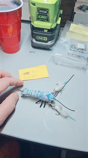 "blue crawdad" lure build complete. like, follow and share for more cu... | lure