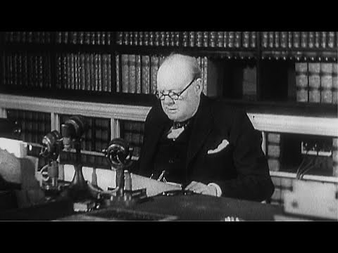 チャーチル英首相が欧州戦の終結を宣言した瞬間 欧州終戦75周年