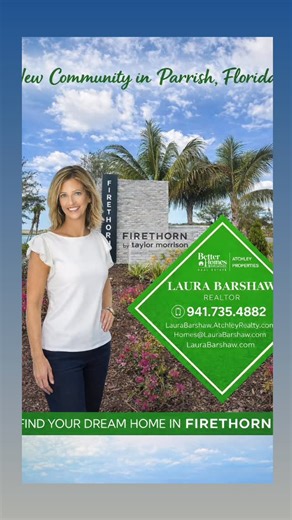 Laura Barshaw on Instagram: "Let’s tour the Firethorn Community together! I’m excited to explore the newly opened Firethorn Community by Taylor Morrison in Parrish, Florida, which officially opened in July 2025 and will feature approximately 1,300 homes when complete. I’ll be touring the community for the very first time, including the stunning Sand Key two-story model home, and I’d love for you to come along with me. Whether you’re looking for your first home, forever home, or something in betw