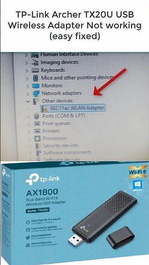 TP-LINK TX20U - 802.11ac Wireless Adapter Yellow Warning Fix | Windows 10/11 Tutorial