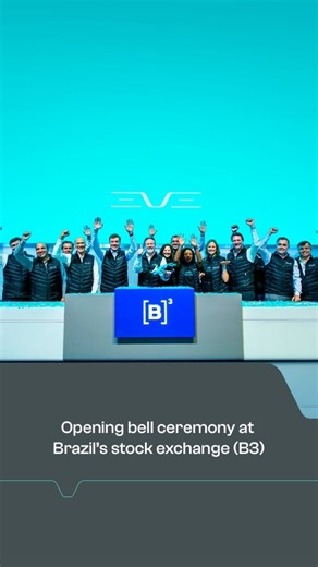 Eve Air Mobility on Instagram: "We’re thrilled to celebrate the opening bell ceremony at @b3_oficial and share this special moment with those who believe in our vision for the future of urban mobility. At Eve, we are driving transformative change by accelerating the development of urban air mobility and pioneering the future of electric aviation. Check out the video for event highlights and an inside look at this exciting milestone! #EveAirMobility #MobilityReimagined #B3 #AAM #UAM"