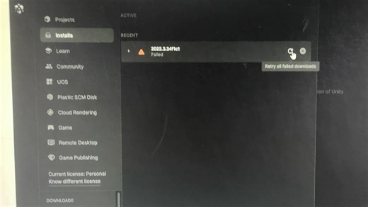 大佬帮忙unity的下载出现了问题，我该怎么办？我该怎么办？π_π