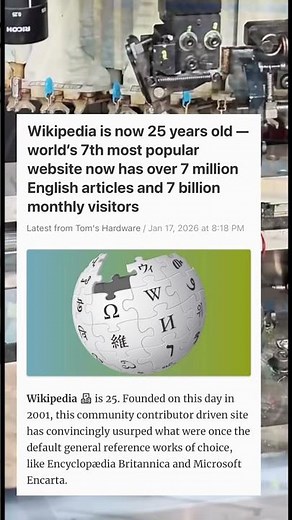 Wikipedia is Now 25 years Old! wow