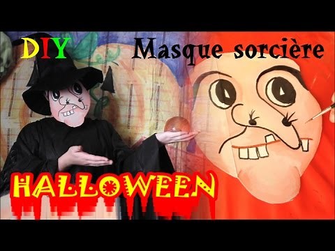 Faire son masque de sorcière en carton pour'Halloween