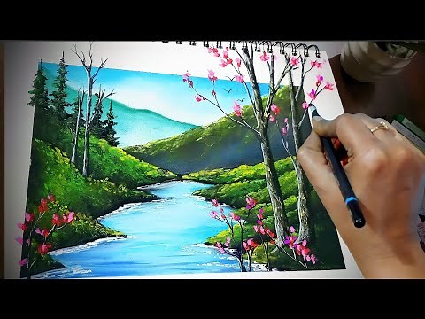 Real process to Draw Realistic Meadow with Pastel (step by step) for beginners - Soft Pastel Drawing