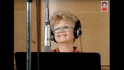 Angela Lansbury recording 'Be Our Guest' vocals in 1991.