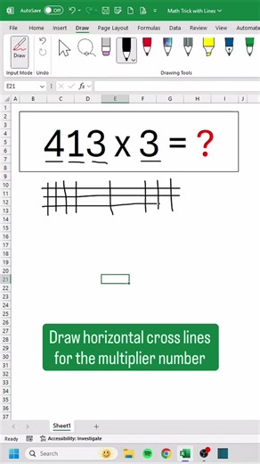 Math Trick with Lines‼️ #cheatsheets #excel #maths