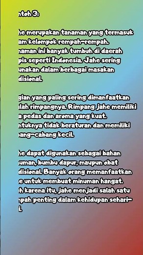 CONTOH TEKS DESKRIPSI JAHE