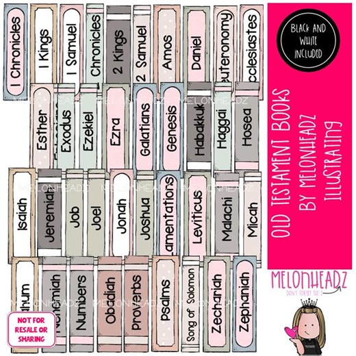 Old Testament Books Clip Art, Bible, Printable PDF COMBO PACK - Etsy