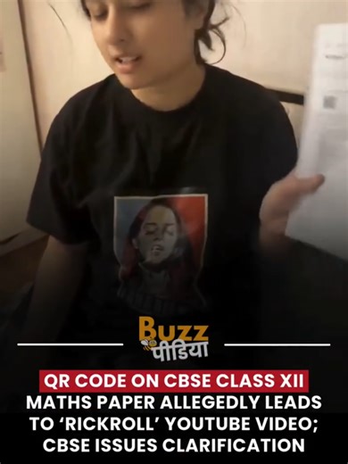 Rickroll on Exam Paper? CBSE Clarifies After QR Code on Maths Paper Links to YouTube Video ➠ The Central Board of Secondary Education (CBSE) said it is taking seriously reports that a QR code printed on a Class 12 mathematics question paper allegedly redirected users to a YouTube video. The issue surfaced after the exam held on March 9, 2026.