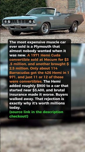 The Most Expensive Muscle Car Ever Sold Was One Nobody Wanted #shorts #car #automobile