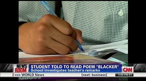 Boy: Teacher told me to read 'blacker'