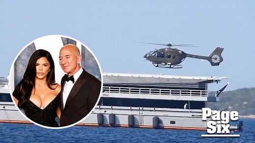 Lauren Sánchez lands billionaire fiancé Jeff Bezos' helicopter on yacht in Sardinia