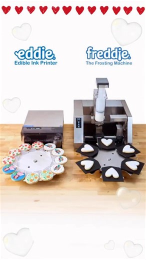 Eddie®, The Edible Ink Printer | ❤️ Valentine’s Cookies Made Easy with Eddie® & Freddie®! First, Freddie® frosts your heart cookies, then Eddie® prints stunning edible... | Instagram