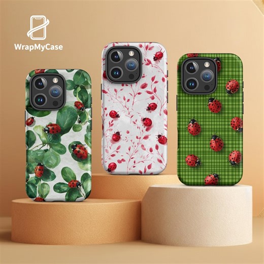 Ladybug Phone Case Magsafe for iPhone 17 16 15 14 Samsung S24 S23 Pixel 10 9, Cute Floral Beetle Tough Case, Red Garden Insect Gift for Her - Etsy