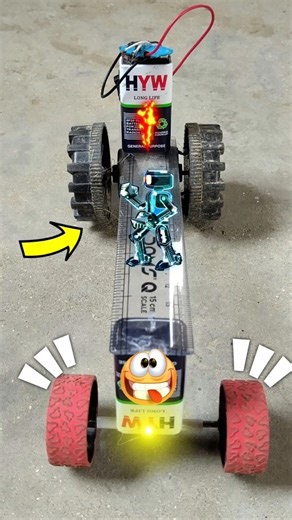 Dc Motor से Mini Car 🚗 kaise banaye #youtubeshorts #electricmotor #viralshorts #shortsfeed