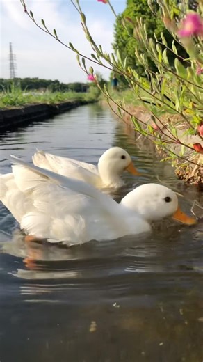 Duck river swimming #petduck #duck #mypetdn #funny #pertenakan #birds #goose #cute #nature #animals