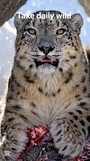 A rare sight: The 'Ghost of the Mountains' taking a well-deserved break. 💤🤍⛰️#wildlife #animals