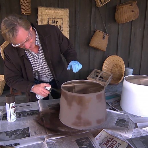 Spray painting old lamp shades can bring new life to a shade you’ve grown tired of or one from a thrift store! | P. Allen Smith