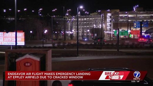 Emergency landing at Eppley Airfield