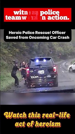 Heroic Police Rescue! Officer Saved from Oncoming Car Crash