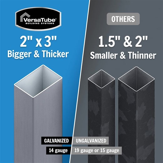 Build your carport or garage with confidence. 14-gauge, galvanized steel offers protection you can trust. | VersaTube Building Systems