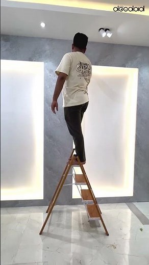 Doodad Strong Aluminum Ladder | Lightweight Portable Step Stool for Home & Outdoor .