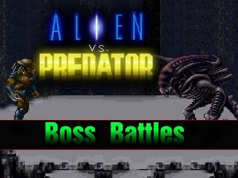 Aliens vs Predator SNES Boss Battles Super Nintendo AVP SNES All Bosses