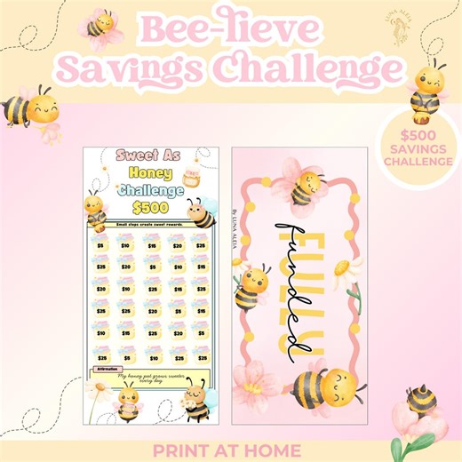 Cute Bee Sinking Funds, Spring Savings Challenge, Printable Cash Stuffing, Cash Envelopes Placeholder, A6 Cash Budget Binder System - Etsy