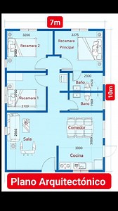1.4M views · 9.1K reactions | ✅ Proyecto Arquitectónico de 7x 10m  #Planos #arquitectura #casa | Bibliocad Planos | Facebook