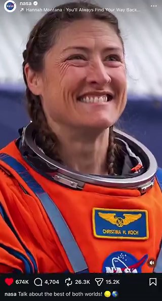 NASA used ‘You’ll Always Find Your Way Back Home’ by Hannah Montana to welcome the Artemis II crew back to Earth in new post. “Talk about the Best of Both Worlds.” 🌑🌎