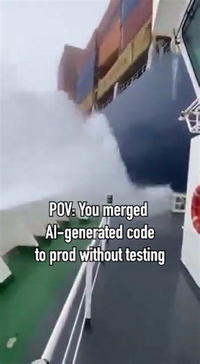 Merging AI generated code to prod without testing #softwareengineer