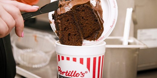 Portillo's Cake Shake is made with an entire slice of cake